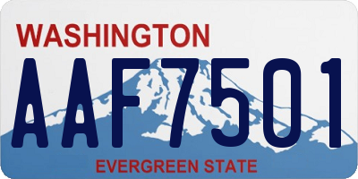 WA license plate AAF7501
