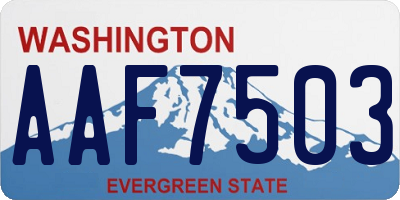 WA license plate AAF7503