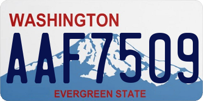 WA license plate AAF7509