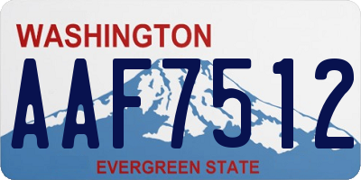 WA license plate AAF7512