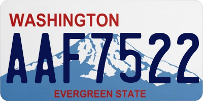 WA license plate AAF7522