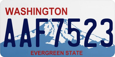 WA license plate AAF7523