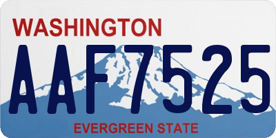 WA license plate AAF7525