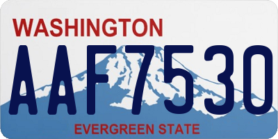 WA license plate AAF7530