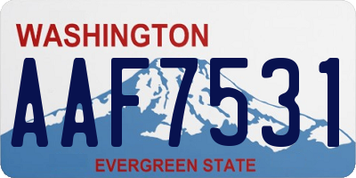 WA license plate AAF7531