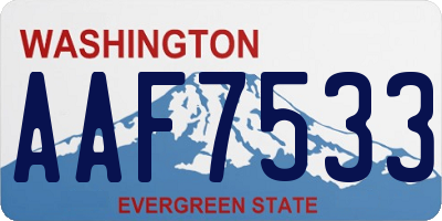 WA license plate AAF7533
