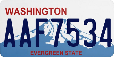 WA license plate AAF7534