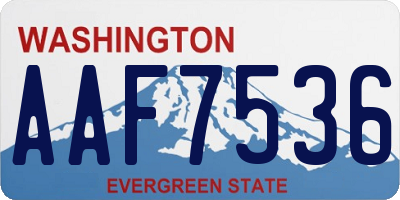 WA license plate AAF7536
