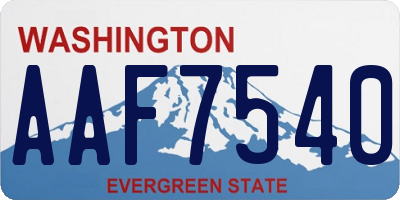 WA license plate AAF7540