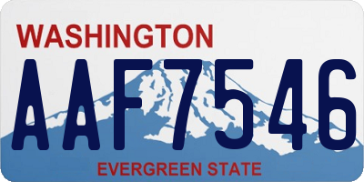 WA license plate AAF7546
