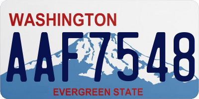 WA license plate AAF7548