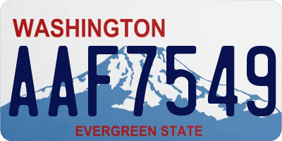 WA license plate AAF7549