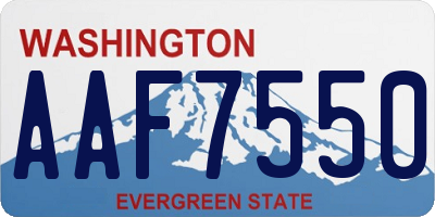 WA license plate AAF7550