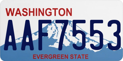 WA license plate AAF7553