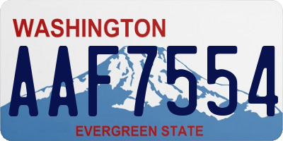 WA license plate AAF7554