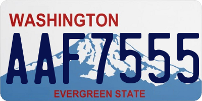 WA license plate AAF7555