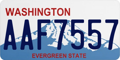WA license plate AAF7557