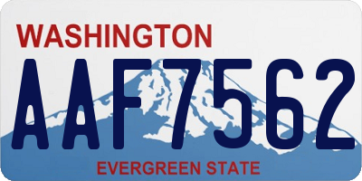 WA license plate AAF7562