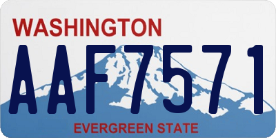 WA license plate AAF7571