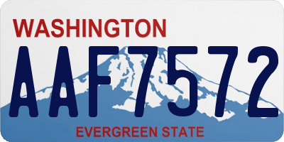 WA license plate AAF7572