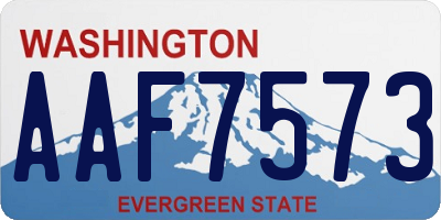 WA license plate AAF7573