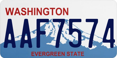 WA license plate AAF7574