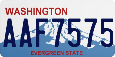 WA license plate AAF7575