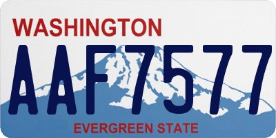 WA license plate AAF7577