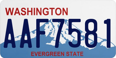 WA license plate AAF7581