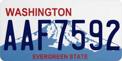 WA license plate AAF7592