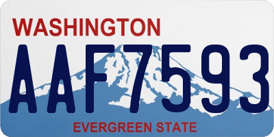 WA license plate AAF7593