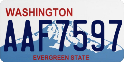 WA license plate AAF7597