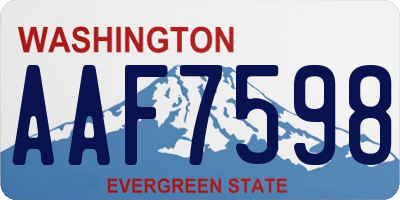 WA license plate AAF7598
