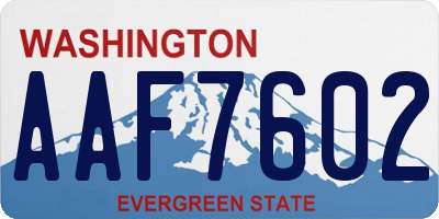 WA license plate AAF7602