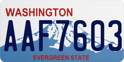 WA license plate AAF7603