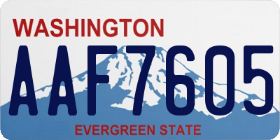 WA license plate AAF7605
