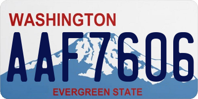 WA license plate AAF7606