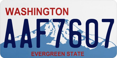 WA license plate AAF7607