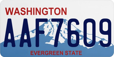 WA license plate AAF7609