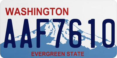 WA license plate AAF7610