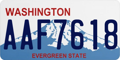 WA license plate AAF7618