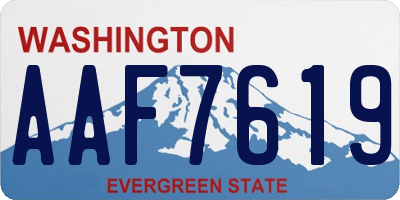 WA license plate AAF7619