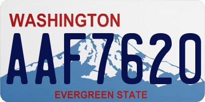 WA license plate AAF7620