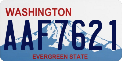 WA license plate AAF7621