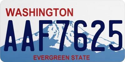 WA license plate AAF7625