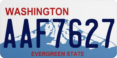 WA license plate AAF7627
