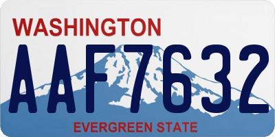 WA license plate AAF7632