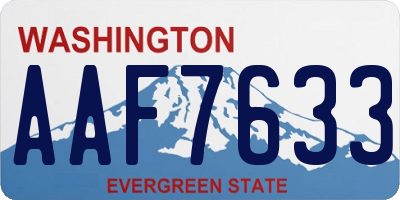 WA license plate AAF7633