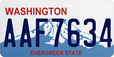WA license plate AAF7634