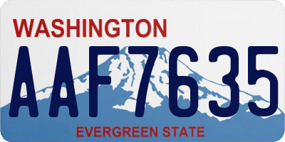 WA license plate AAF7635